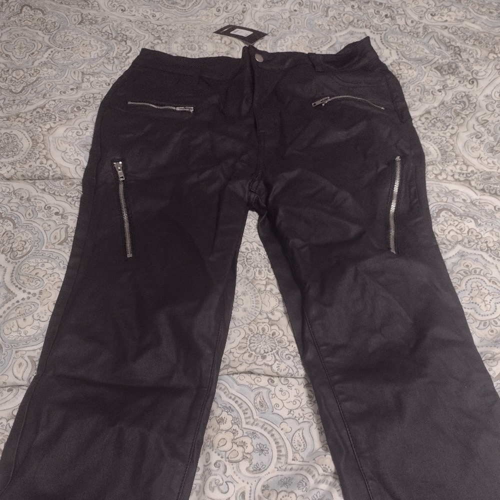 Leather coated pants